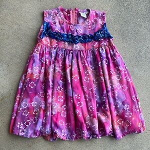 Baby Fish Floral Tie Dye Dress, 2T
